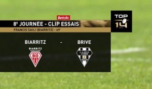 TOP 14 - Essai de Francis SAILI 2 (BO) - Biarritz Olympique - CA Brive - J08 - Saison 2021/2022