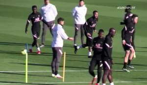 Neymar à l'entraînement... au contraire de Messi et Mbappé, à la veille de PSG-Lille