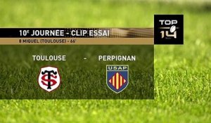 TOP 14 - Essai de Antoine MIQUEL (ST) - Stade Toulousain - USA Perpignan - J10 - Saison 2021/2022