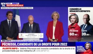 Congrès LR: Éric Ciotti félicite Valérie Pécresse après sa victoire