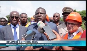 Infrastructures routières : Amédée Kouakou visite les chantiers du tronçon Agnibilékrou - Bondoukou