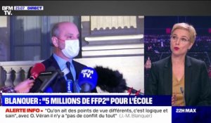 Clémentine Autain: "Il faut attendre une grève massive pour que Jean-Michel Blanquer réalise que ce serait bien qu'il y ait des masques FFP2 dans les établissements"