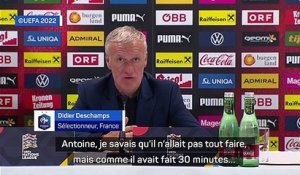 Didier Deschamps : "Griezmann n'est pas au meilleur de sa forme"