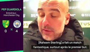 25e j. - Guardiola salue le match "fantastique" de Sterling