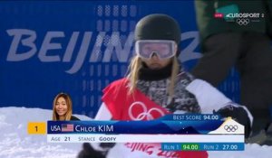 21 ans et double championne olympique : l'ultime run de Chloé Kim en finale | JO 2022