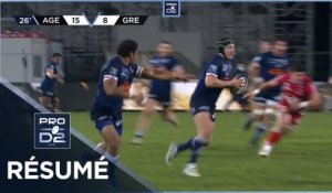 PRO D2 - Résumé SU Agen-FC Grenoble Rugby: 30-9 - J20 - Saison 2021/2022