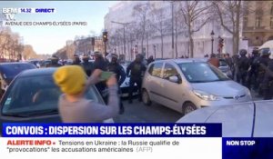 "Convoi de la liberté": plusieurs centaines de manifestants bloquent les Champs-Élysées