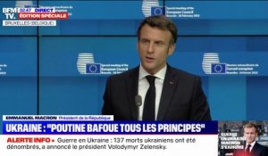Emmanuel Macron annonce que les sanctions viseront également le régime Biélorusse "qui est complice dans cette offensive russe"