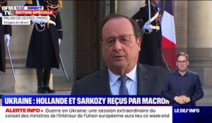 Guerre en Ukraine: pour François Hollande, "il faut encore renforcer les sanctions"