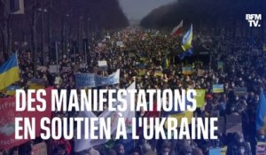 De Berlin à Washington, les images des manifestations de soutien à l'Ukraine partout dans le monde