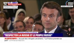 Emmanuel Macron à propos de la guerre en Ukraine: "Nous devons tout faire pour éviter l'escalade"