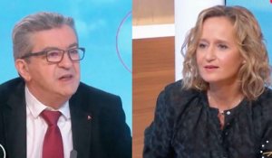 "Ce n'est pas vrai, la situation des Français ne s'améliore pas, elle empire" : Jean-Luc Mélenchon conteste les chiffres de Caroline Roux dans Télé...