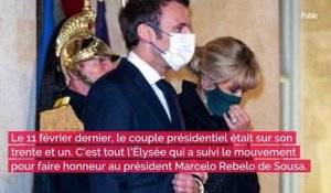 Brigitte Macron : Cette robe fendue XXL de gala qui lui donne du fil à retordre sur les marches de l'Élysée... Son époux Emmanuel Macron lui vient en aide !