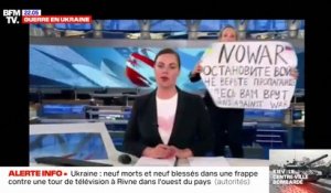 Une manifestante s'introduit sur le plateau du principal journal télévisé de Russie contre la guerre en Ukraine