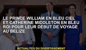Le prince William bleu ciel et la bleu roi Catherine Middleton commencent leur tournée au Belize