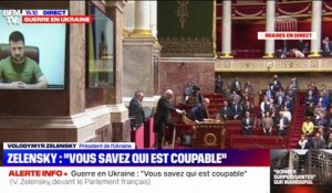 Volodymyr Zelensky fait respecter une minute de silence au Parlement français en mémoire des victimes ukrainiennes