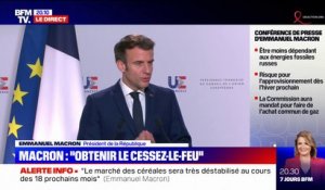 Évacuation de Marioupol: Emmanuel Macron aura "d'ici 48h à 72h au maximum une discussion avec le président Poutine pour en arrêter les détails"