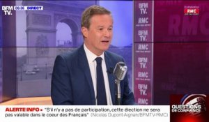 "Trucage!": Nicolas Dupont-Aignan dénonce l'intérêt des sondages, "faits sur ceux qui sont sûrs d'aller voter"