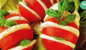 Salade tomate-mozzarella en éventail
