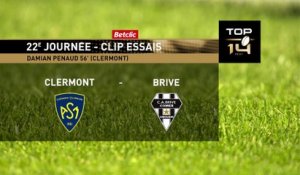 TOP 14 - Essai de Damian PENAUD (ASM) - ASM Clermont - CA Brive - Saison 2021/2022