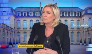 Russie : Marine Le Pen estime qu'"on cherche à la diaboliser” alors qu’elle a une position "raisonnable", oui aux sanctions, non à l’embargo