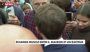 «Je n'ai jamais vu un président de la Ve République aussi nul que vous» : échange tendu entre Emmanuel Macron et un électeur