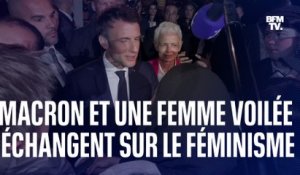 "C'est la meilleure des réponses à toutes les bêtises que j'entends"  L'échange entre Emmanuel Macron et une jeune femme voilée sur le féminisme