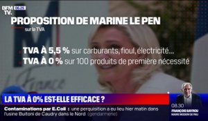 Pourquoi la TVA à 0%, souhaitée sur une centaine de produits par Marine Le Pen, s'avèrerait coûteuse et peu efficace