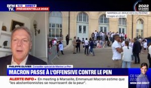 Meeting d'Emmanuel Macron à Marseille: Philippe Olivier, conseiller spécial de Marine Le Pen, dénonce un président candidat "extrêmement agressif et sur la défensive"