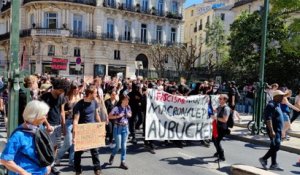 Manifestation à Montpellier contre Marine Le Pen et Emmanuel Macron