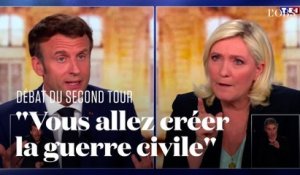 Pour Macron, Le Pen va "créer une guerre civile" si elle interdit le voile dans l’espace public