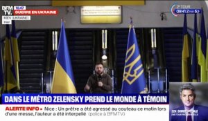 Guerre en Ukraine: Volodymyr Zelensky prend le monde à témoin lors d'une conférence de presse depuis les couloirs du métro à Kiev