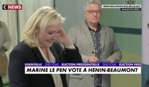 Marine Le Pen a voté à Hénin-Beaumont (Pas-de-Calais)