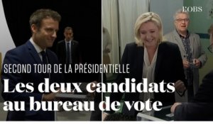 Les images du vote de Marine Le Pen et Emmanuel Macron pour le second tour de la présidentielle