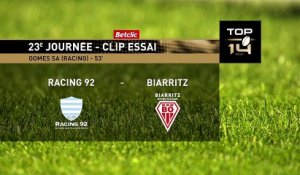 TOP 14 - Essai de Cedate GOMES SA (R92) - Racing 92 - Biarritz Olympique - Saison 2021/2022