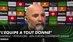 La réaction de Jorge Sampaoli après Marseille / Feyenoord - UEFA Europa Conference League