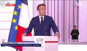 Cérémonie d'investiture: Emmanuel Macron veut "un nouveau contrat politique, social et écologique"