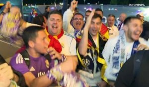 Les fans du Real Madrid célèbrent la victoire en Ligue des champions