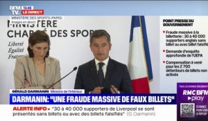 Incidents au Stade de France: Darmanin estime "qu'il n'y a que dans le football et qu'avec certains clubs anglais qu'il y a ces événements"
