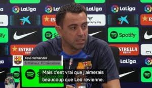 Barça - Xavi : "C'est vrai que j'aimerais beaucoup que Messi revienne"