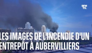 Les images de l’incendie de l’entrepôt Valège à Aubervilliers