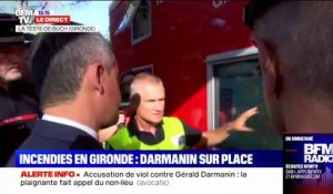 Incendies en Gironde: le ministre de l'Intérieur Gérald Darmanin est sur place