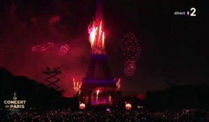 Feu d artifice du 14 juillet à Paris - Regardez le bel hommage à la chanteuse Régine au son de sa chanson "Les petits papiers"