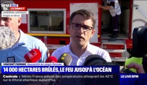 Incendies en Gironde: le sous-préfet de Langon confie que "1000 hectares de plus" ont brûlé pendant la nuit
