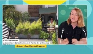 Adapter la ville au réchauffement climatique  : Christine Leconte - FranceInfoTV - 18 07 2022