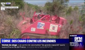 En Corse, des chars sont utilisés pour lutter contre les incendies
