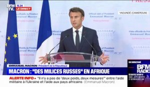 Emmanuel Macron au Cameroun: "la Russie en Afrique a beaucoup diffusé des fausses informations"