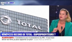 Mathilde Panot, présidente du groupe LFI à l'Assemblée nationale à propos des profits de Total: "Nous devons faire comme beaucoup de pays européens, c'est-à-dire taxer enfin ces profiteurs de crise"