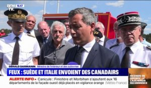 Gérald Darmanin en Aveyron: "Un quart des sapeurs-pompiers sont mobilisés sur les feux de forêt, ce qui n'est jamais arrivé"