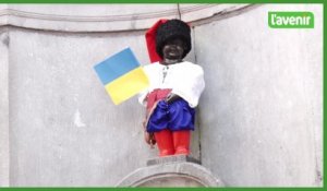 Manneken Pis revêt un costume traditionnel pour la fête nationale de l'Ukraine